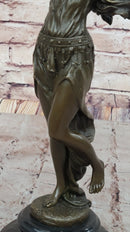 Dancing Maiden Bronze Sculpture – Art Nouveau on Marble Base