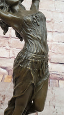 Dancing Maiden Bronze Sculpture – Art Nouveau on Marble Base