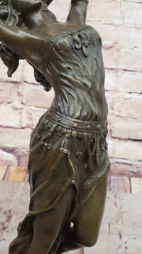 Dancing Maiden Bronze Sculpture – Art Nouveau on Marble Base