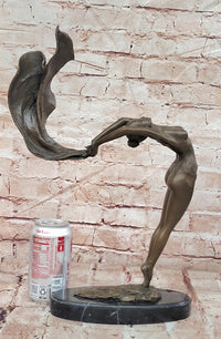 Signed Original Mavchi Ballet Dancer with Voile Bronze Sculpture Figurine Statue