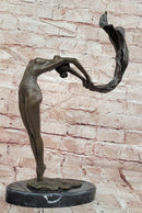 Signed Original Mavchi Ballet Dancer with Voile Bronze Sculpture Figurine Statue