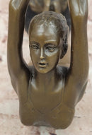 Signed Original Mavchi Ballet Dancer with Voile Bronze Sculpture Figurine Statue