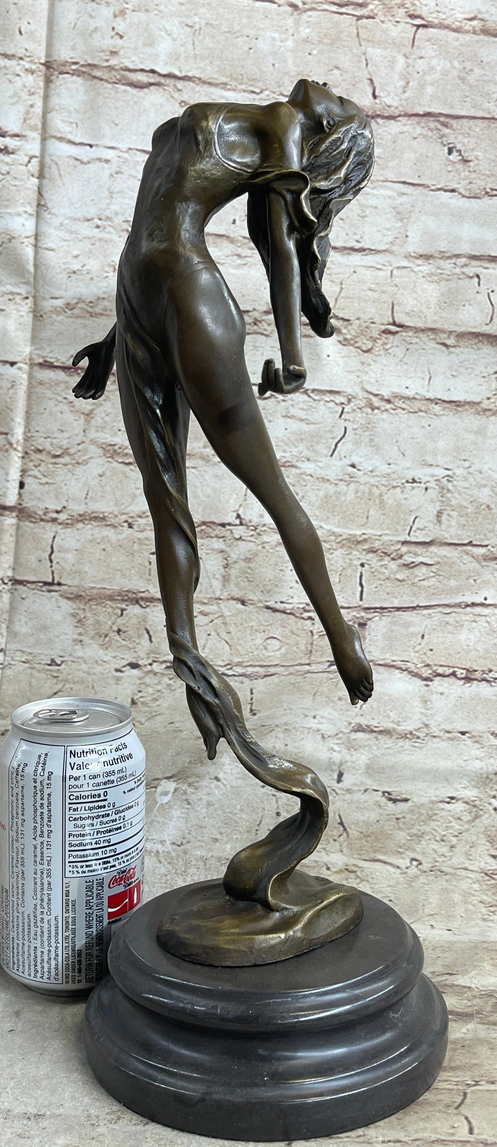 Scarf Dancer Pure Bronze Art Deco Signed Milo