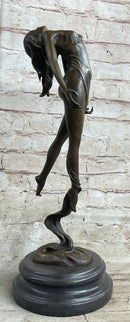 Scarf Dancer Pure Bronze Art Deco Signed Milo