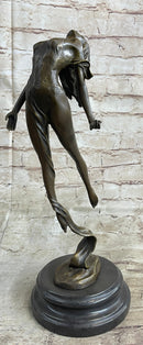 Scarf Dancer Pure Bronze Art Deco Signed Milo