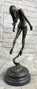 Scarf Dancer Pure Bronze Art Deco Signed Milo
