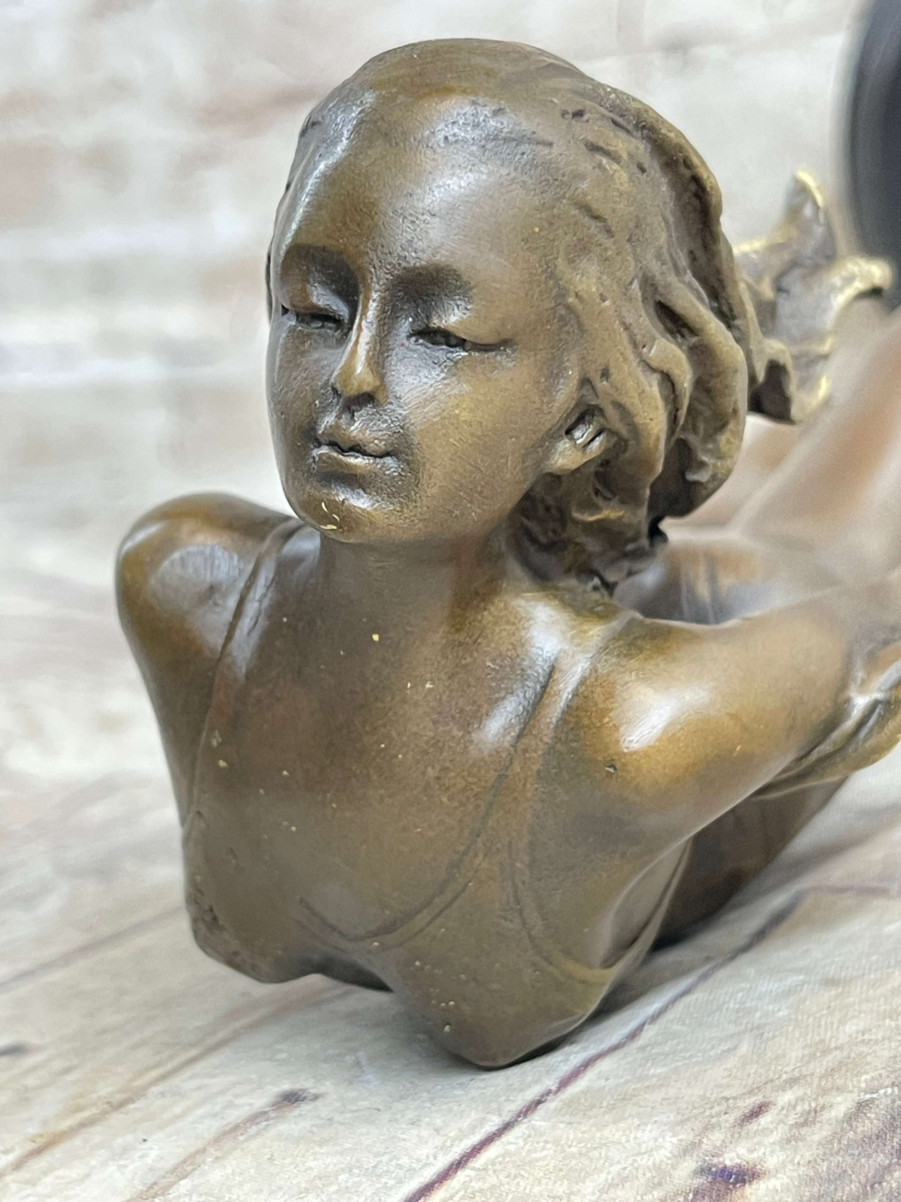 Scarf Dancer Pure Bronze Art Deco Signed Milo