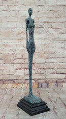 Hot Cast Bronze Standing Woman by Giacometti on Marble Base