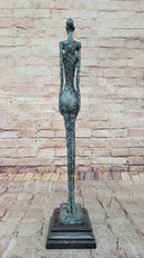 Hot Cast Bronze Standing Woman by Giacometti on Marble Base