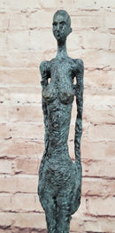 Hot Cast Bronze Standing Woman by Giacometti on Marble Base