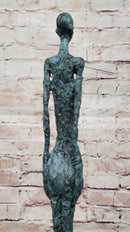 Hot Cast Bronze Standing Woman by Giacometti on Marble Base
