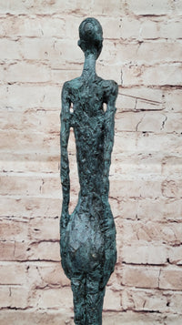 Hot Cast Bronze Standing Woman by Giacometti on Marble Base