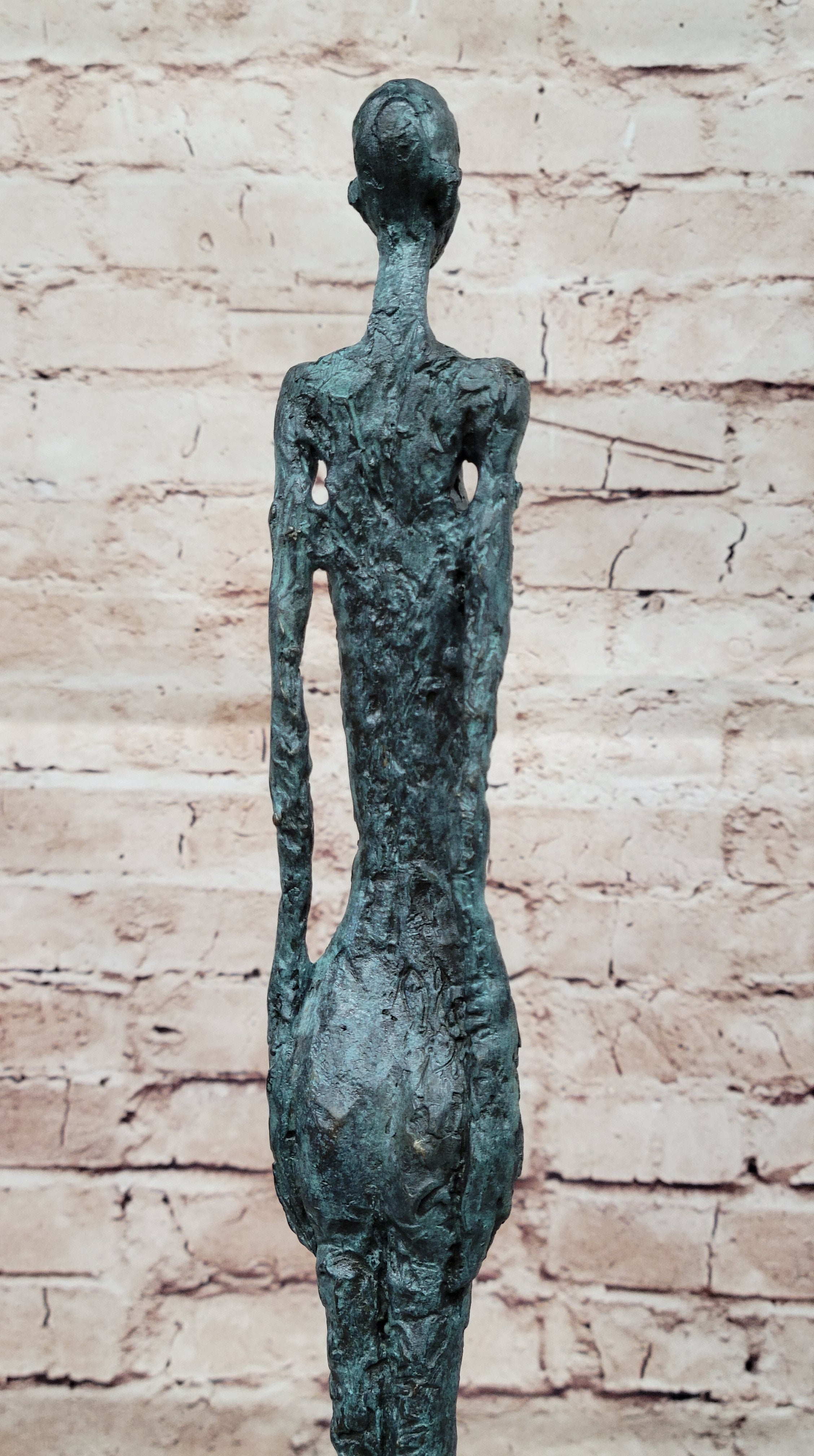 Hot Cast Bronze Standing Woman by Giacometti on Marble Base