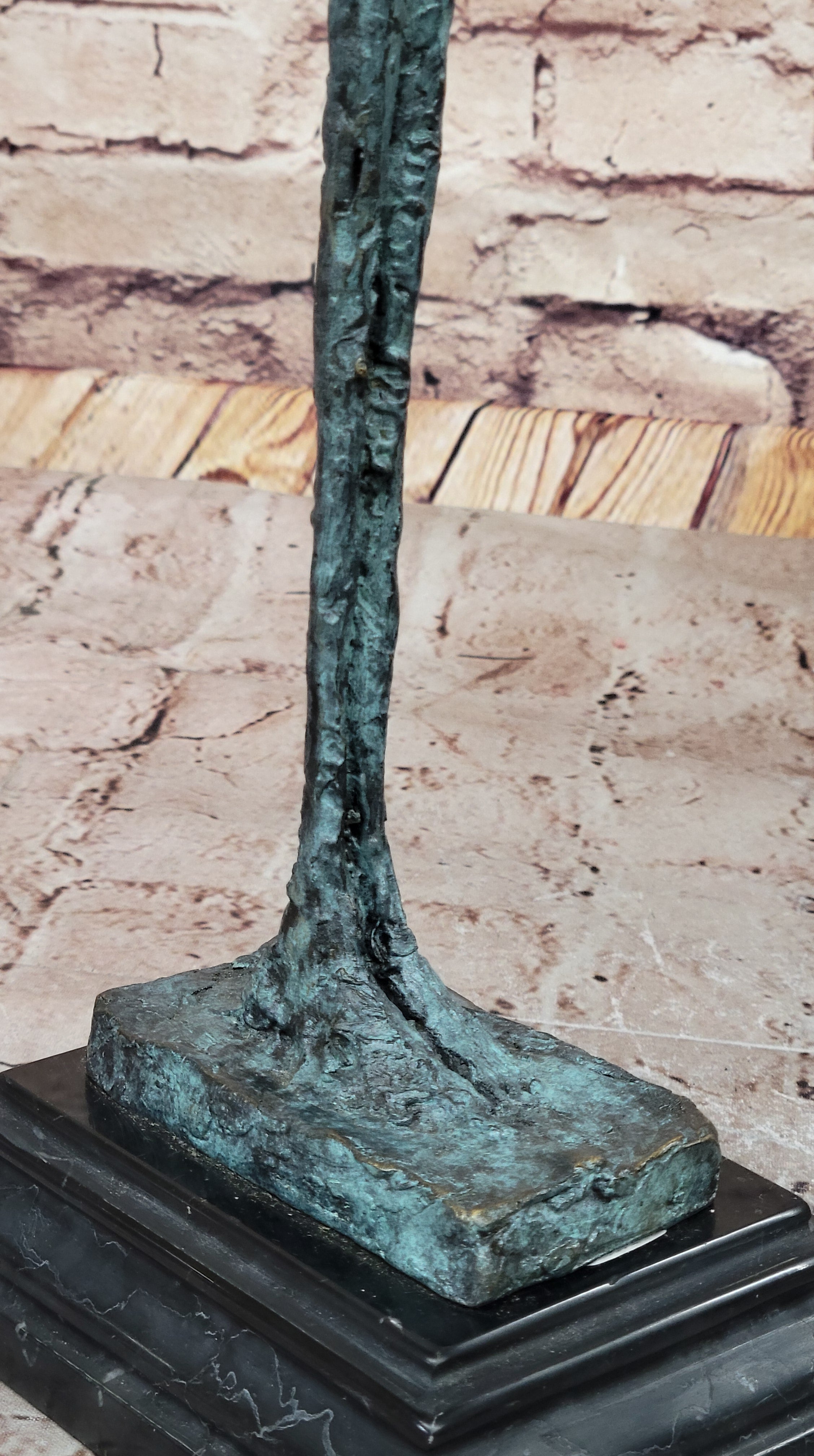Hot Cast Bronze Standing Woman by Giacometti on Marble Base