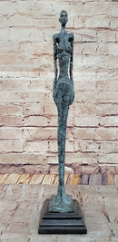 Hot Cast Bronze Standing Woman by Giacometti on Marble Base