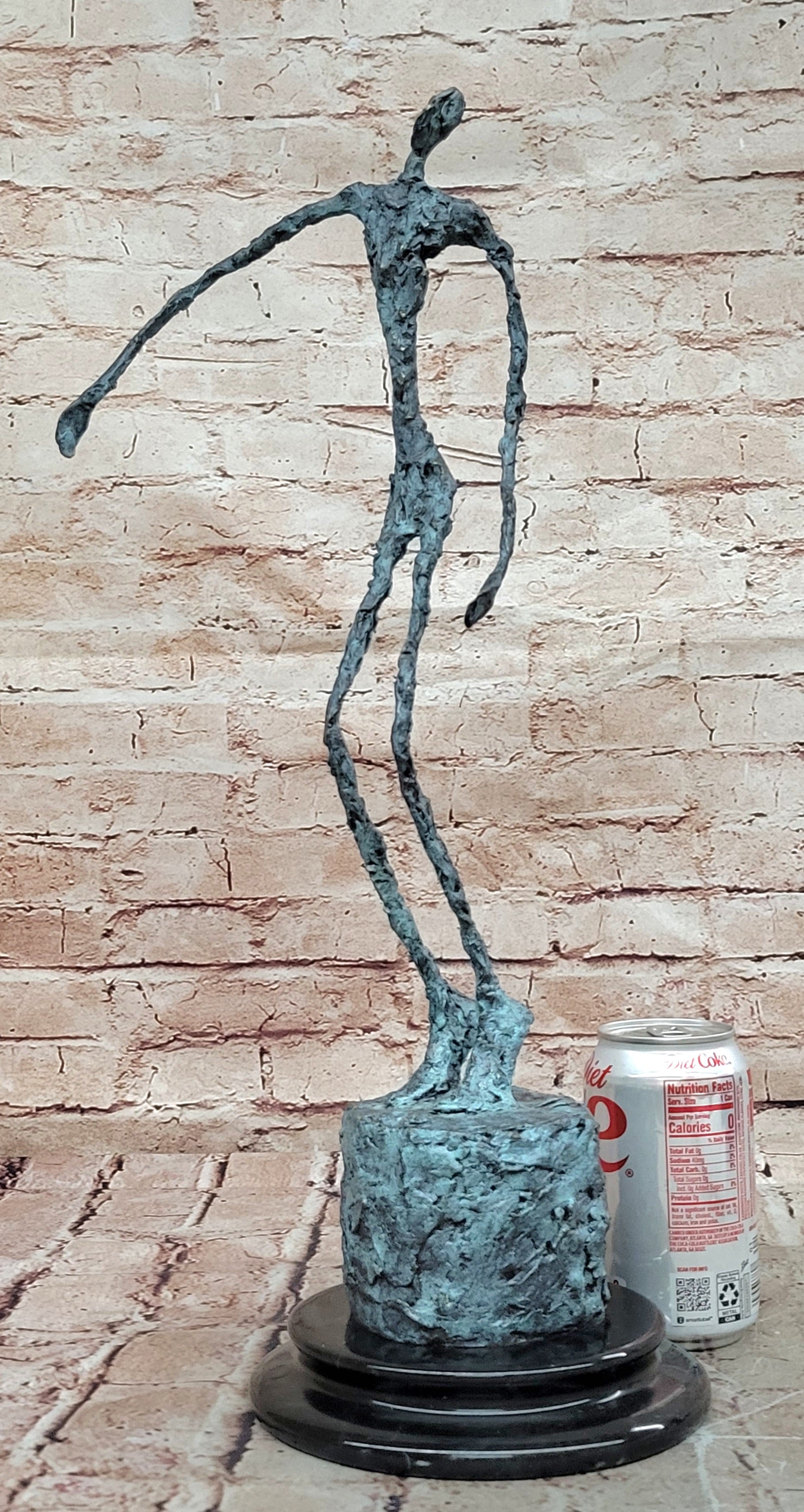 Abstract Modern Male Stick Genuine Bronze Sculpture