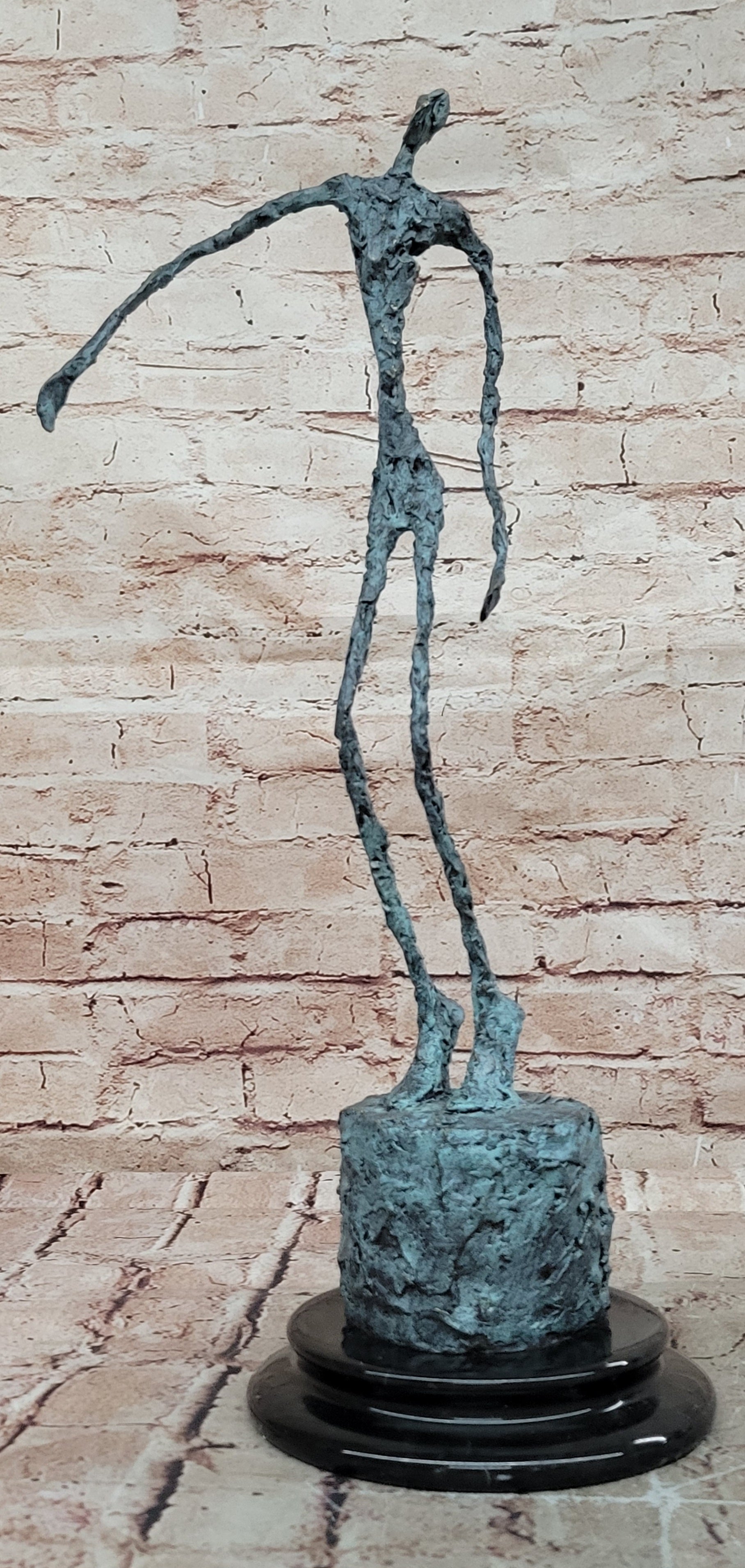 Abstract Modern Male Stick Genuine Bronze Sculpture