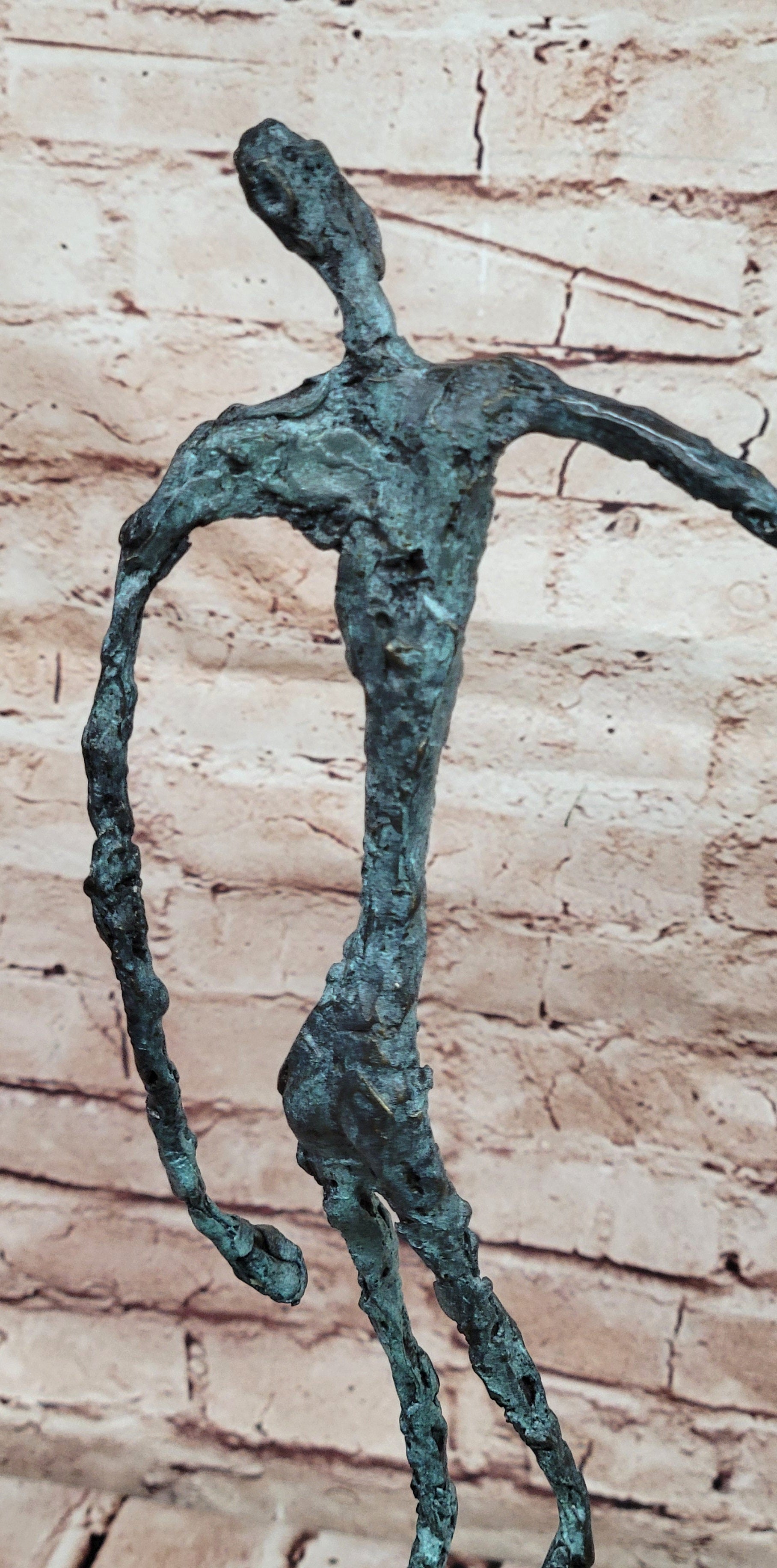Abstract Modern Male Stick Genuine Bronze Sculpture