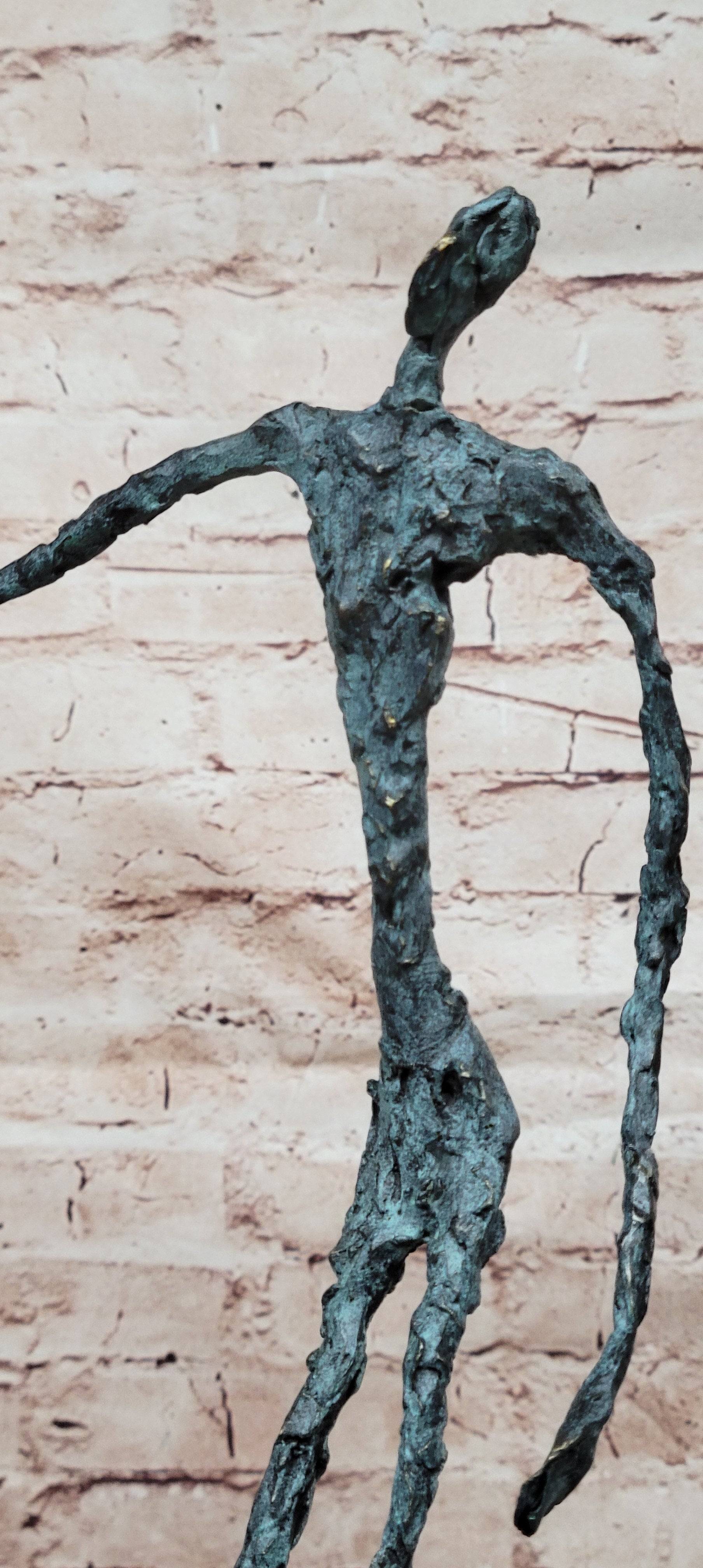 Abstract Modern Male Stick Genuine Bronze Sculpture