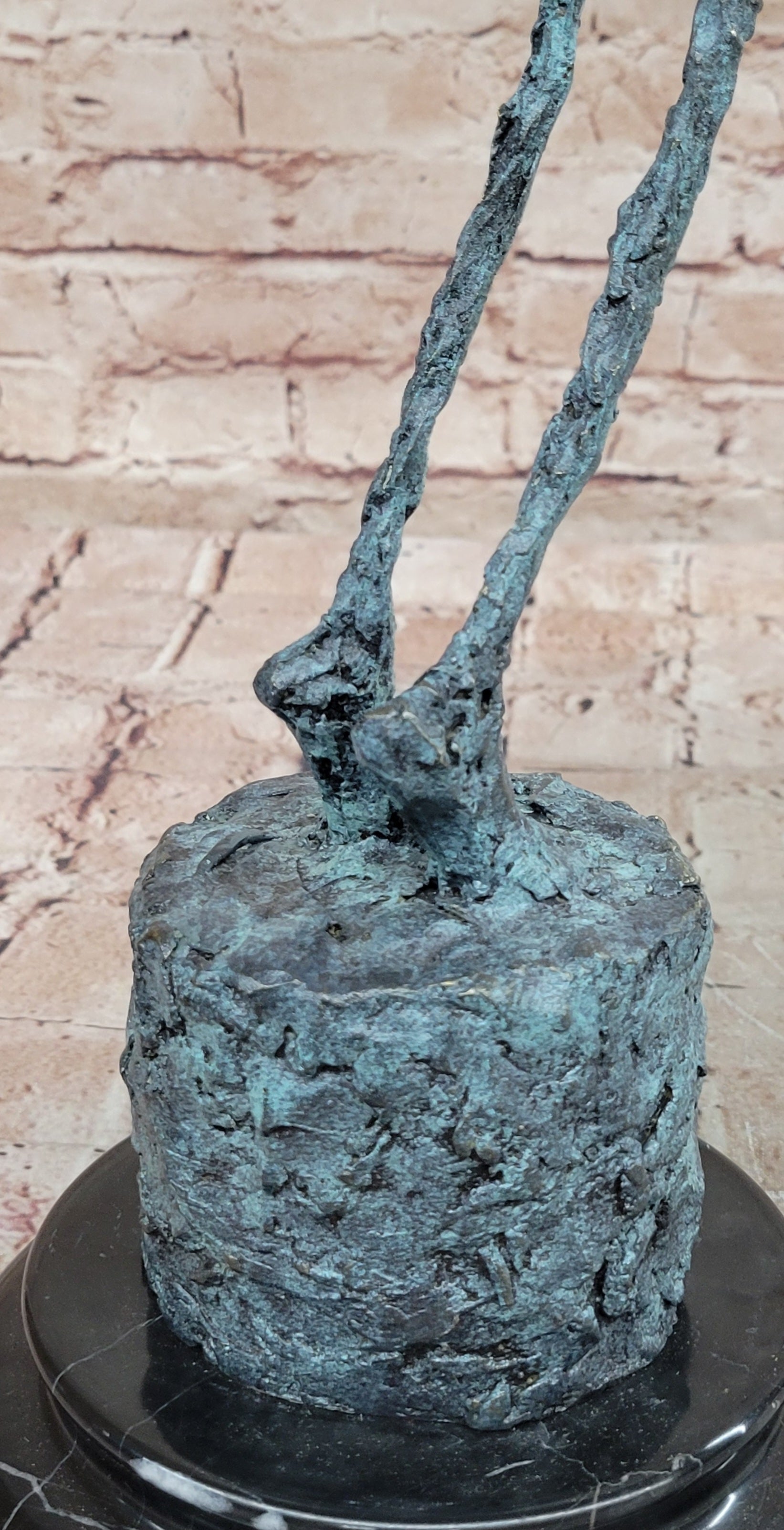 Abstract Modern Male Stick Genuine Bronze Sculpture