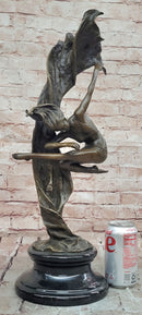 Bronze Sculpture Graceful Gymnast Suspended in Air Signed Cesaro Statue