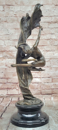 Bronze Sculpture Graceful Gymnast Suspended in Air Signed Cesaro Statue