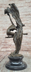 Bronze Sculpture Graceful Gymnast Suspended in Air Signed Cesaro Statue