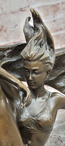 Bronze Sculpture Graceful Gymnast Suspended in Air Signed Cesaro Statue