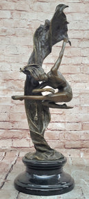Bronze Sculpture Graceful Gymnast Suspended in Air Signed Cesaro Statue