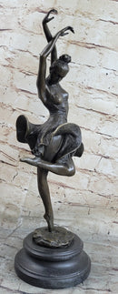Spanish Flamenco Dancer Bronze Sculpture on Marble Base