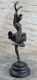 Spanish Flamenco Dancer Bronze Sculpture on Marble Base