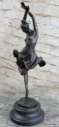 Spanish Flamenco Dancer Bronze Sculpture on Marble Base