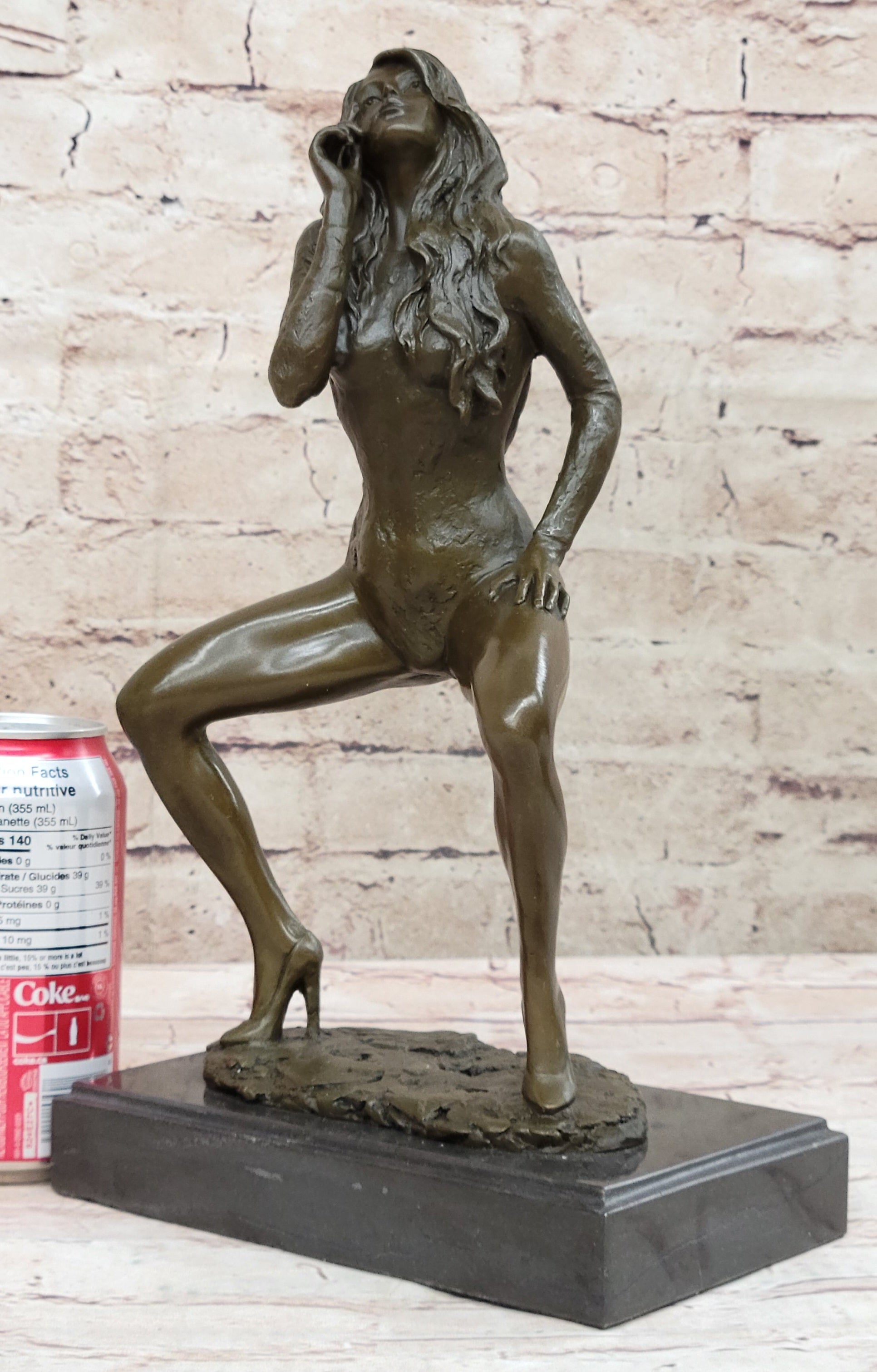Nude Erotic Woman Walking a provocative Bronze Belle Sculpture