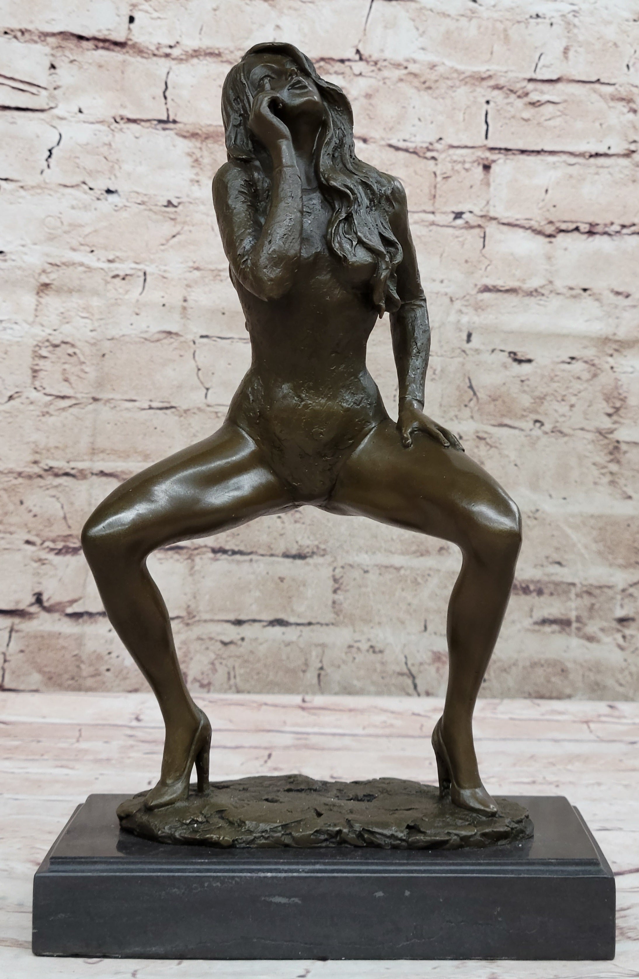 Nude Erotic Woman Walking a provocative Bronze Belle Sculpture