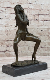 Nude Erotic Woman Walking a provocative Bronze Belle Sculpture