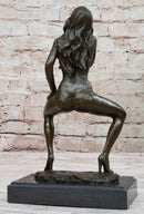 Nude Erotic Woman Walking a provocative Bronze Belle Sculpture