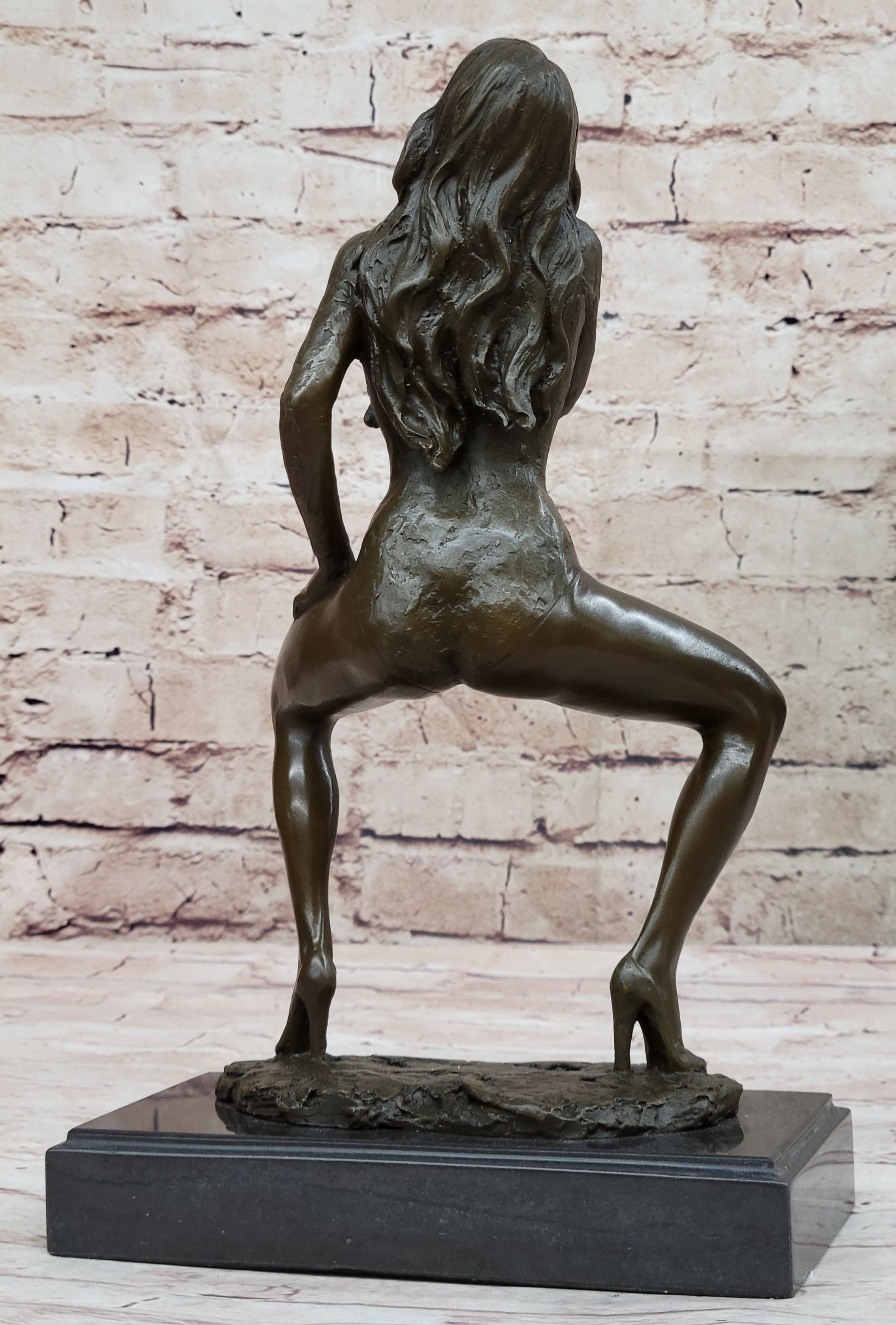 Nude Erotic Woman Walking a provocative Bronze Belle Sculpture