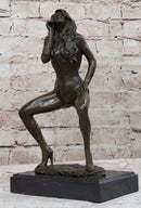 Nude Erotic Woman Walking a provocative Bronze Belle Sculpture
