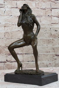 Nude Erotic Woman Walking a provocative Bronze Belle Sculpture