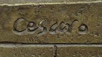 Girl Carrying Basket of Fruit - Bronze Sculpture on Marble Base