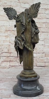 Winged Goddess Angel Queen on Throne - Bronze Art Sculpture