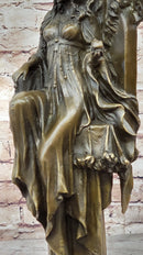 Winged Goddess Angel Queen on Throne - Bronze Art Sculpture
