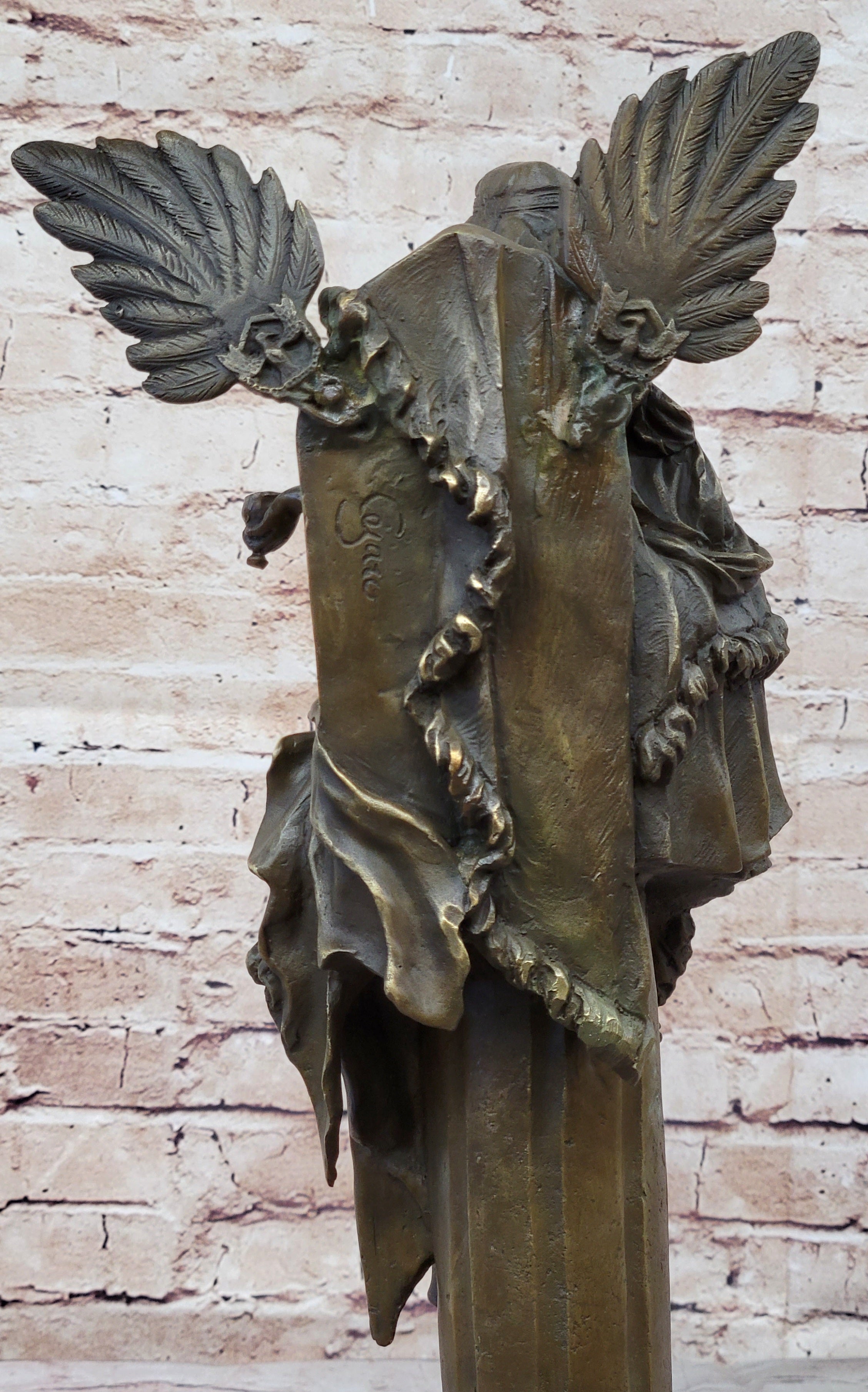 Winged Goddess Angel Queen on Throne - Bronze Art Sculpture