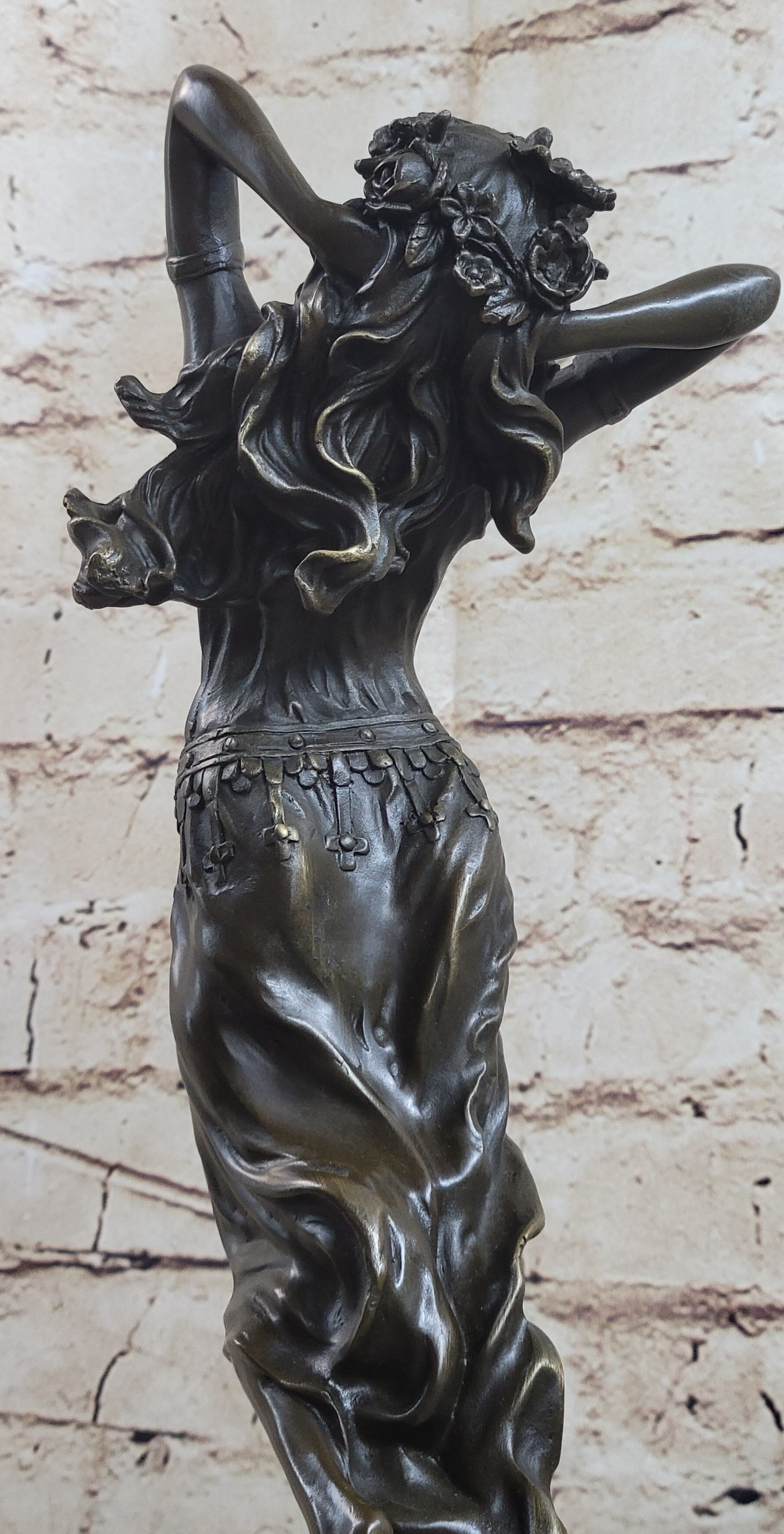 Bronze Art Nouveau Dancing Woman by Aldo Vitaleh