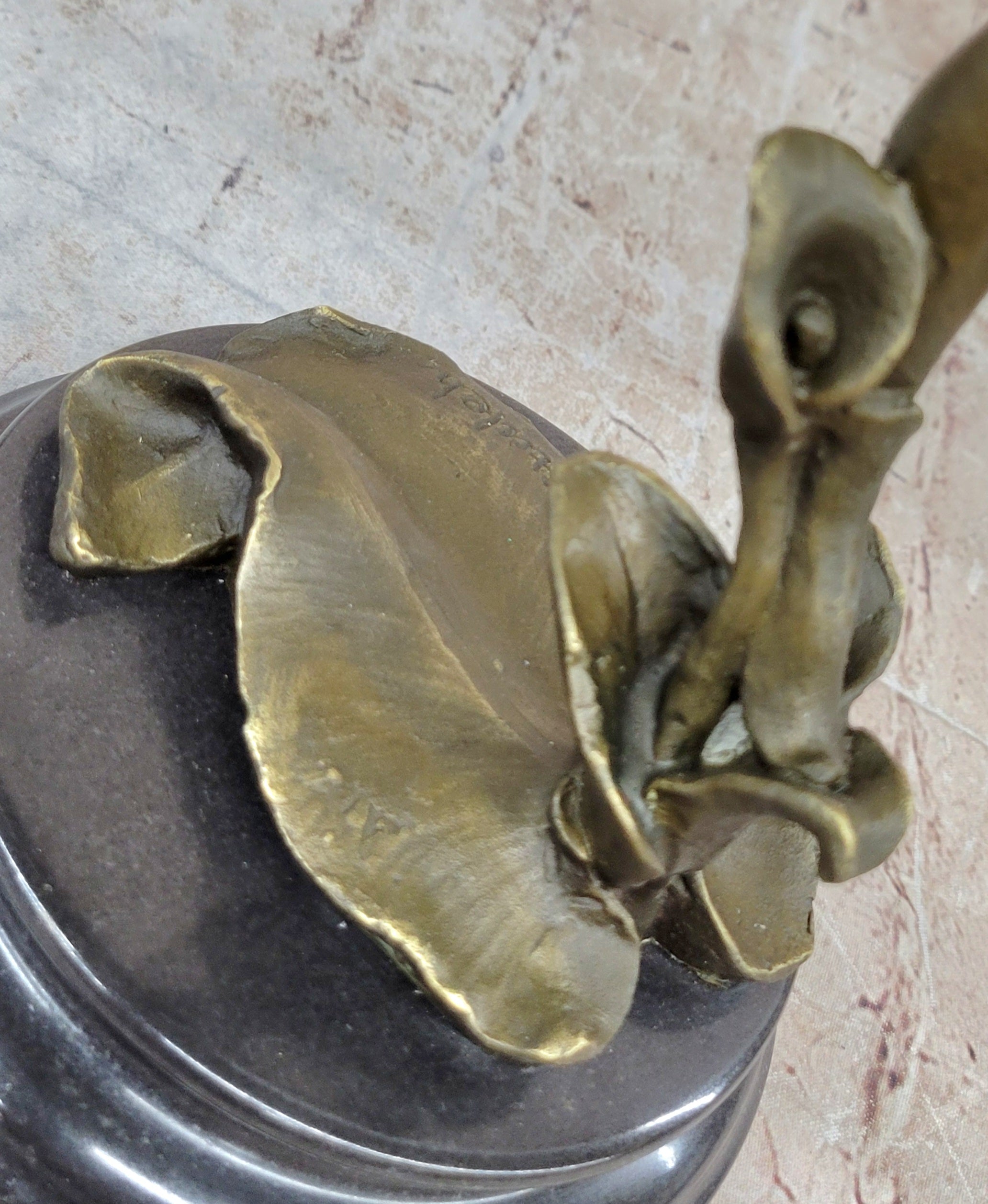 Trumpeting Winged Angel Fairy Garden Bronze Sculpture 15" x 10"