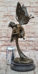 Sleeping Winged Fairy Angel Nymph Bronze Sculpture 15.5" x 6"