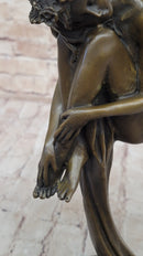 Sleeping Winged Fairy Angel Nymph Bronze Sculpture 15.5" x 6"