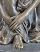 Sleeping Fairy Winged Angel Girl Bronze Sculpture 9.5" x 6.5"