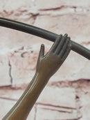 Art Nouveau Bronze Gymnast Sculpture: Woman with Hoop on Marble Base