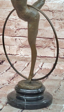 Art Deco Bronze Dancer Sculpture Acrobatic Woman Pose